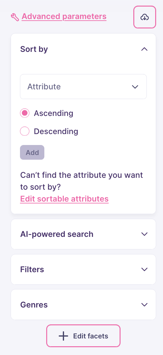 The same sidebar as before with the 'Export' option highlighted